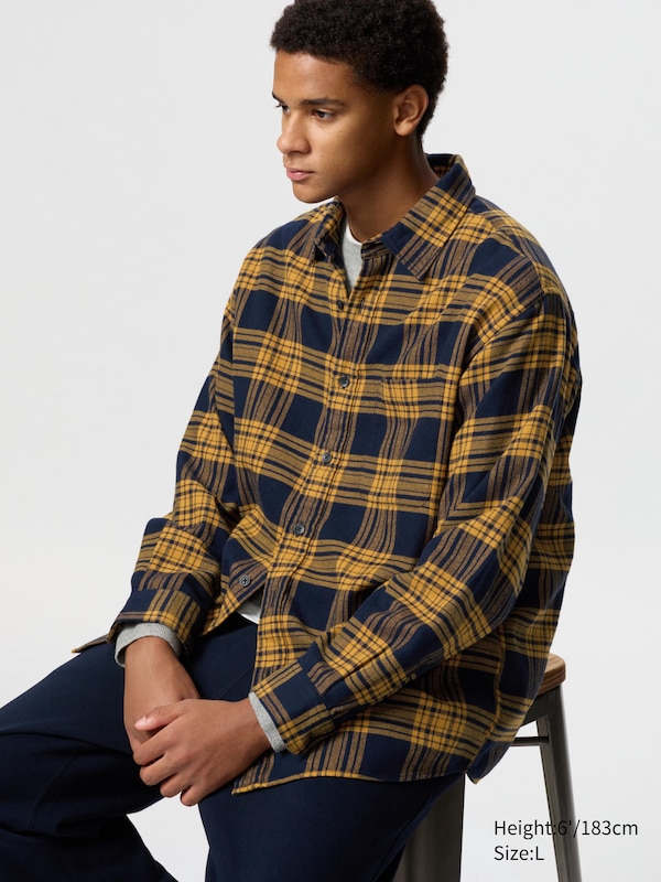 Flannel Shirt (Check, Regular Collar)