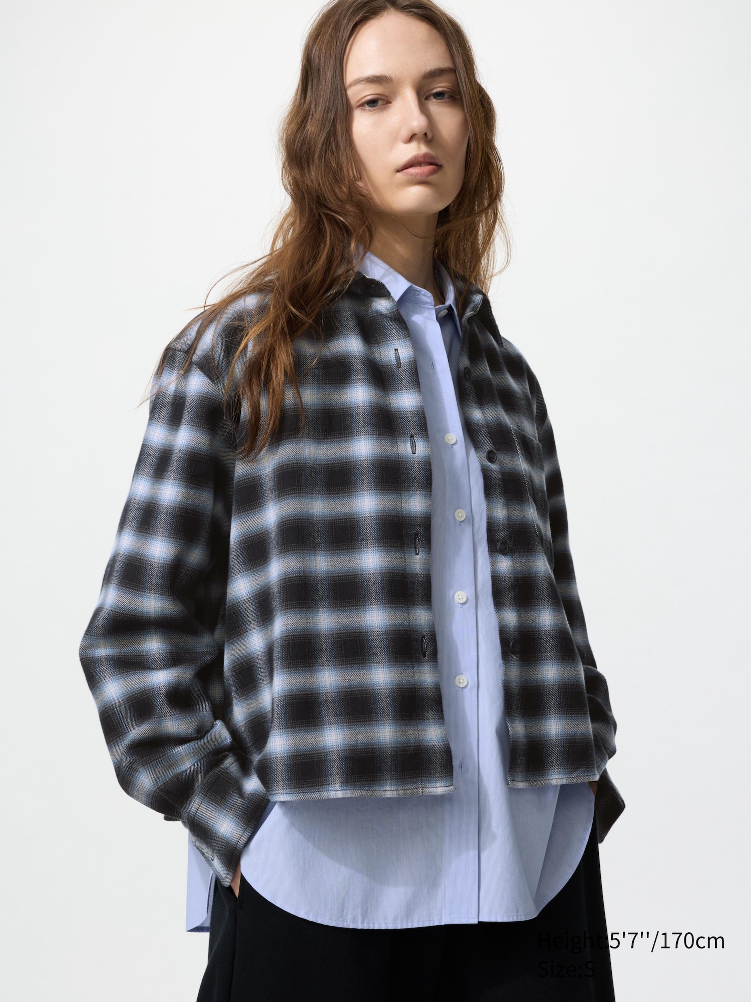Women's Flannel Short Shirt (Ombre Check) | UNIQLO UK