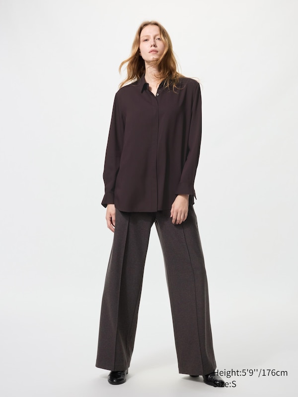 Brushed Jersey Wide Trousers (Longer)