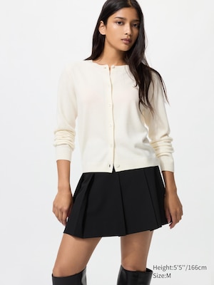 100% Cashmere Crew Neck Short Cardigan
