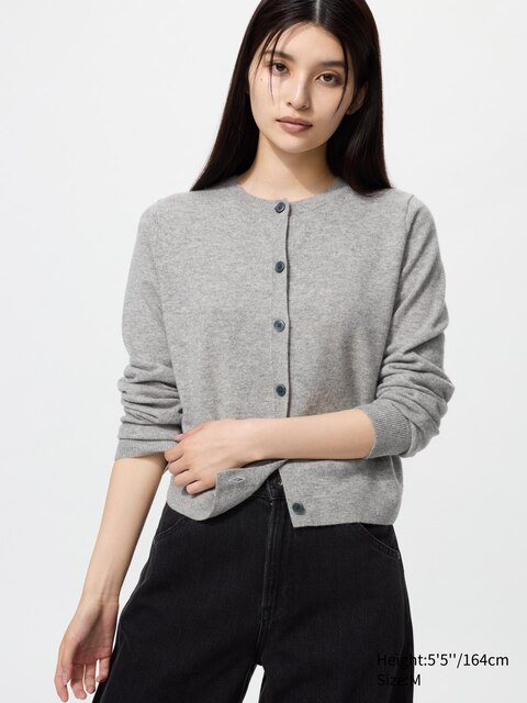 Uniqlo 100% Cashmere Crew Neck Short Cardigan