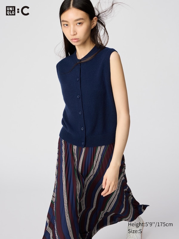 100% Cashmere Crew Neck Short Vest