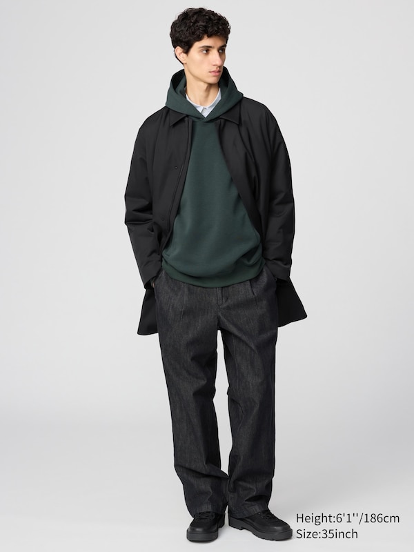 Pleated Straight Trousers (Denim)