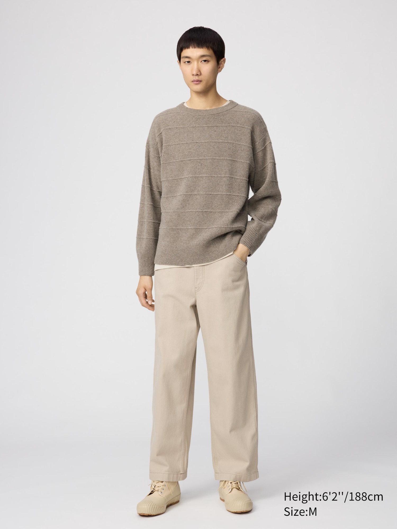 Men's 100% Lambswool Crew Neck Jumper | UNIQLO UK