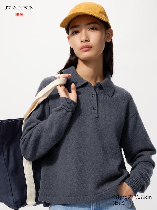 Women's Lambswool Polo Jumper | UNIQLO UK
