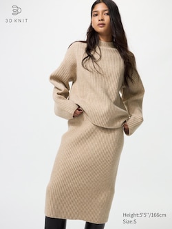 3D Knit Seamless Soufflé Yarn Skirt