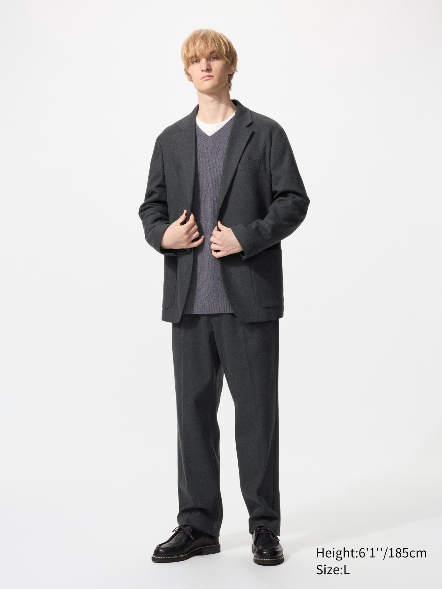 Pleated Wide Trousers (Brushed Jersey)