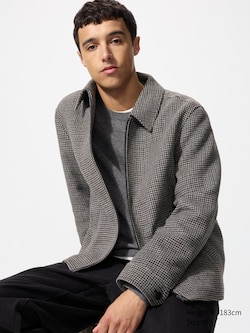 Single Collar Short Blouson (Patterned)