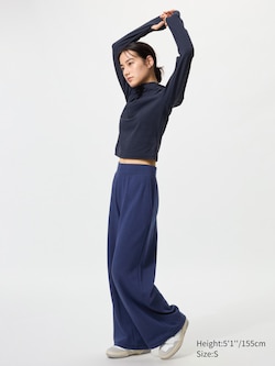 Warm Fleece Straight Trousers (Shorter)