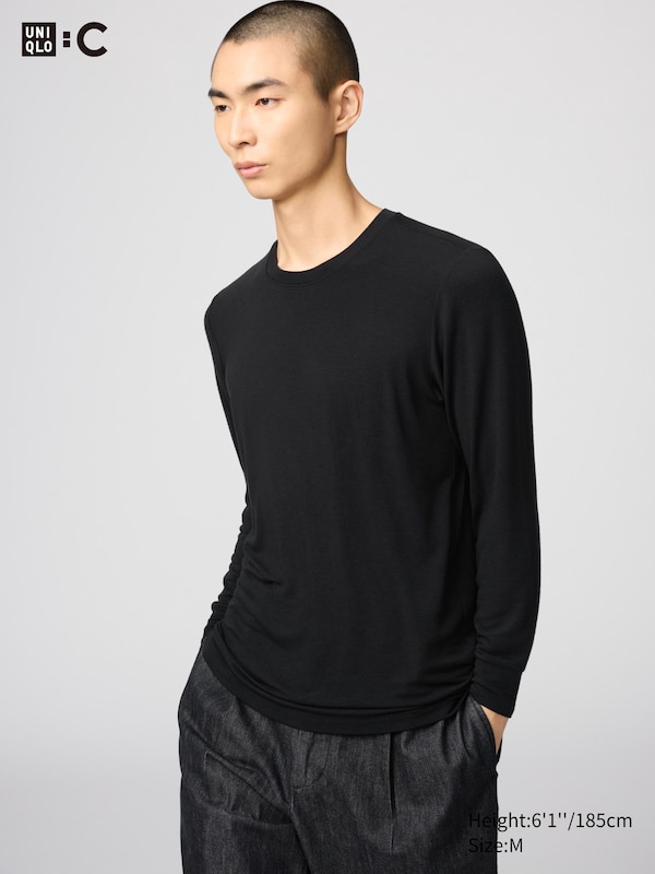 HEATTECH Extra Warm Cashmere Blend Crew Neck T-Shirt (Long Sleeve)