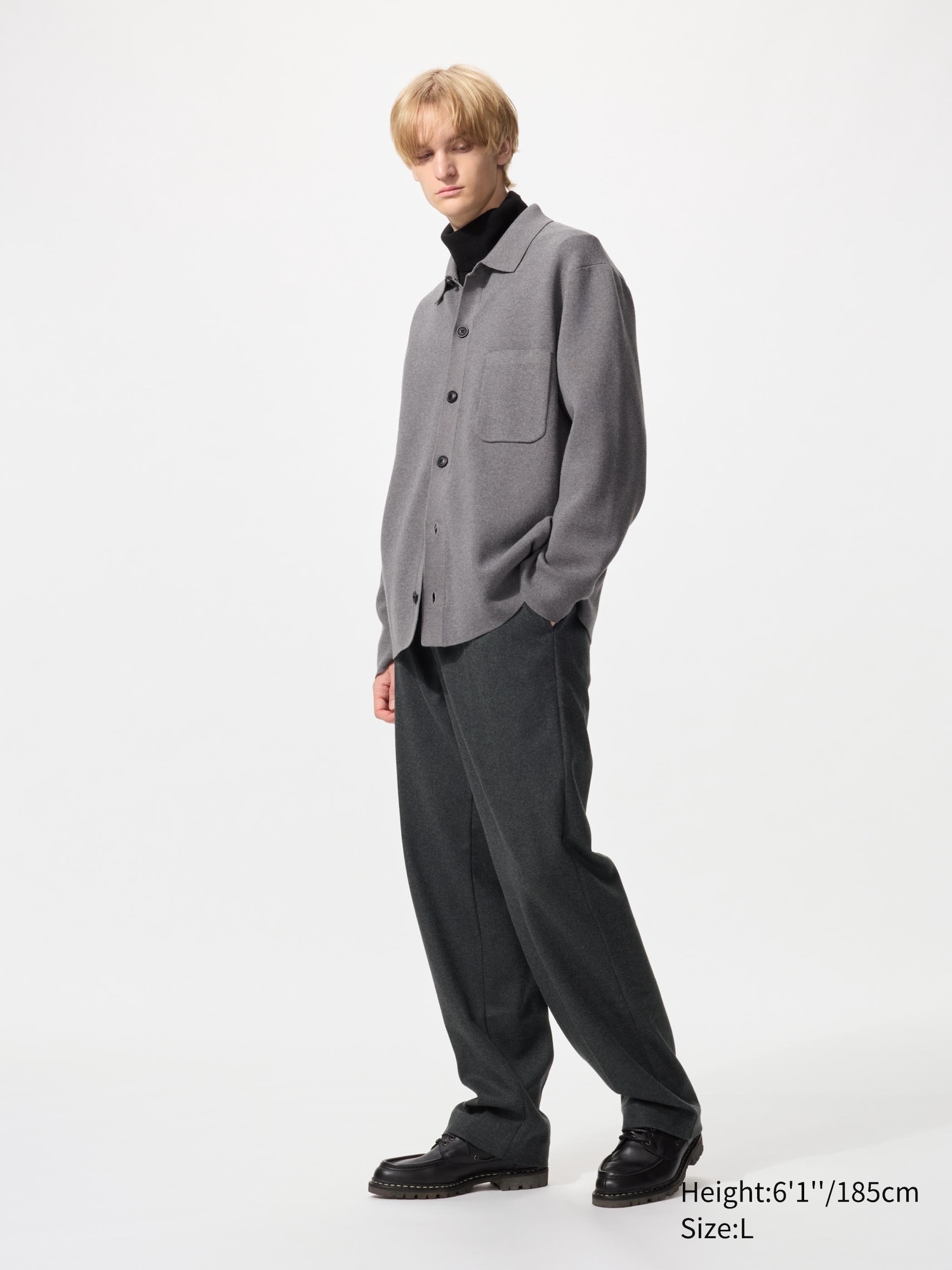 Pleated Wide Trousers (Brushed Jersey, Longer)