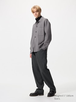 Pleated Wide Trousers (Brushed Jersey, Longer)