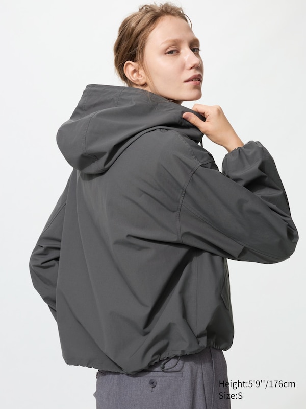 Cotton Blend Short Parka