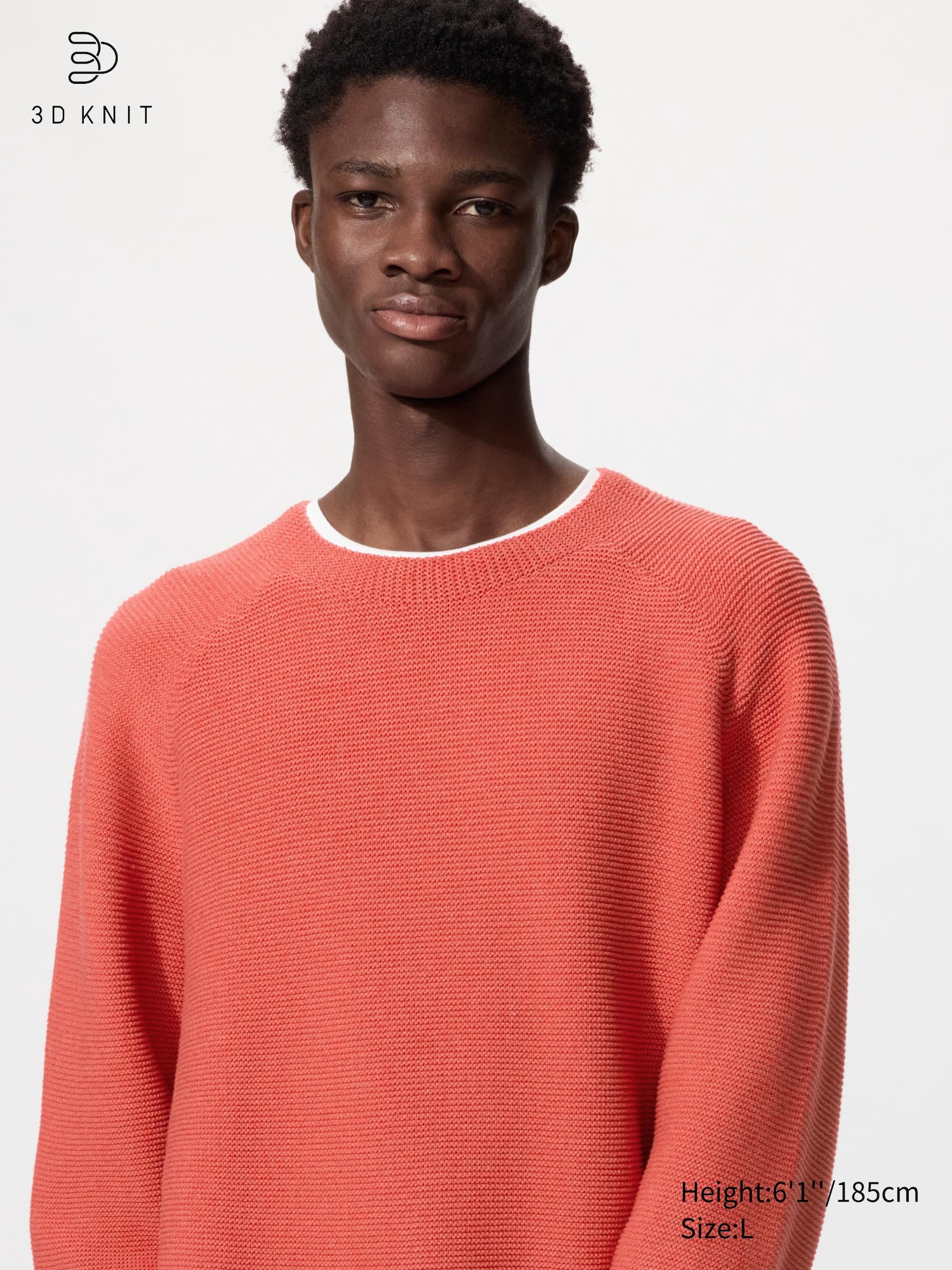 Washable 3D Knit Seamless Crew Neck Jumper