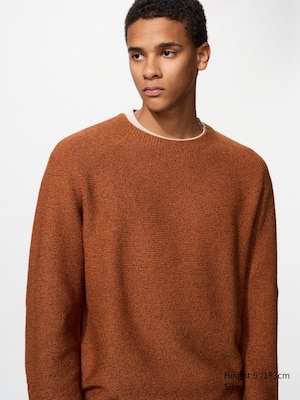 Washable 3D Knit Seamless Crew Neck Jumper