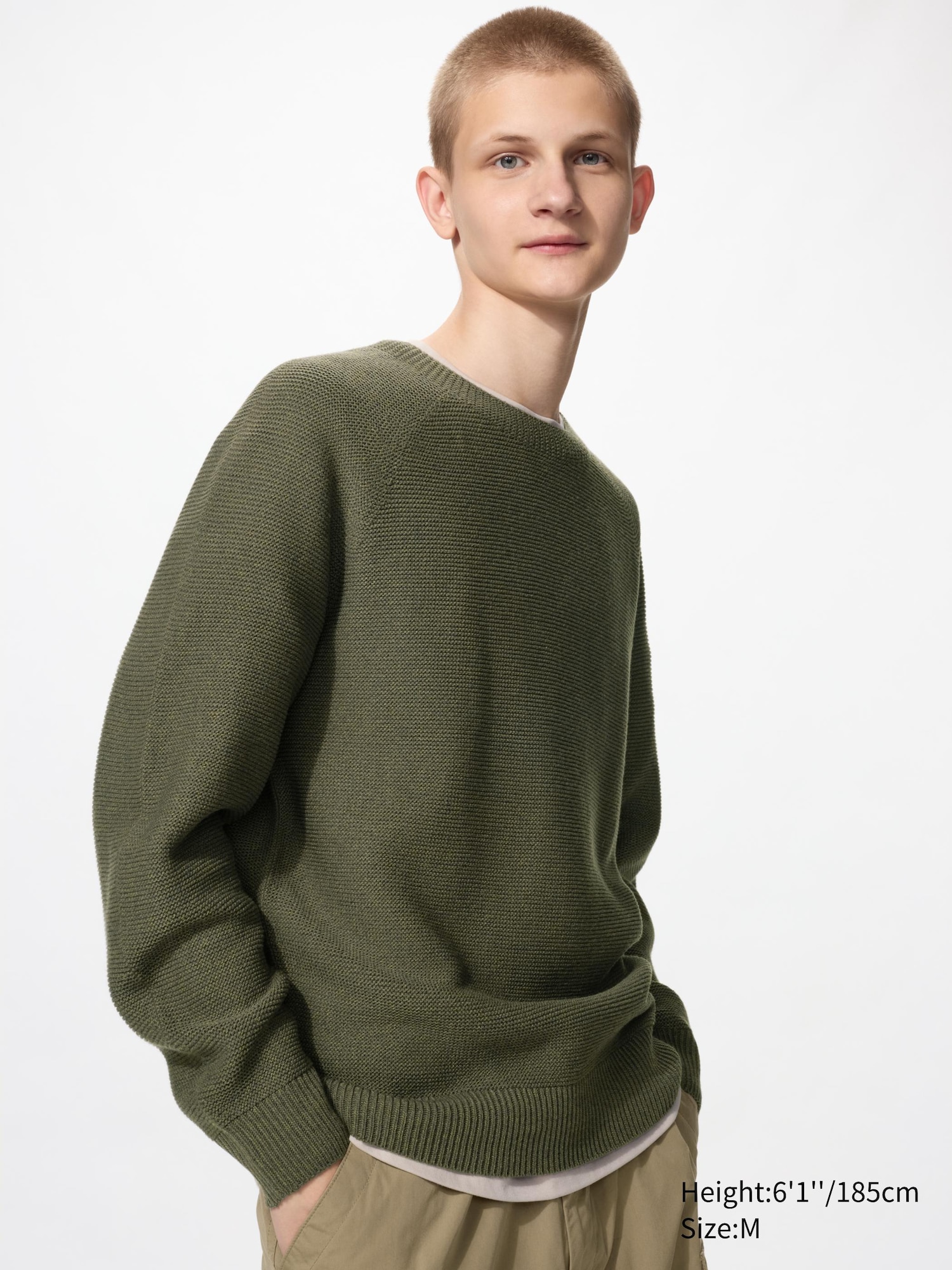 Washable 3D Knit Seamless Crew Neck Jumper