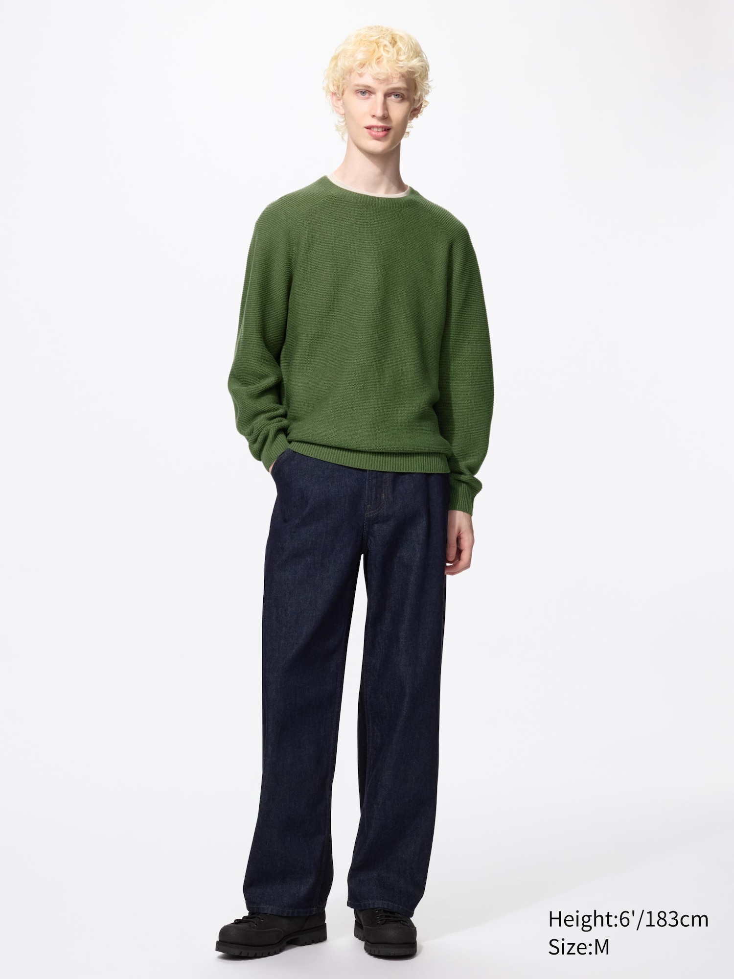 Washable 3D Knit Seamless Crew Neck Jumper