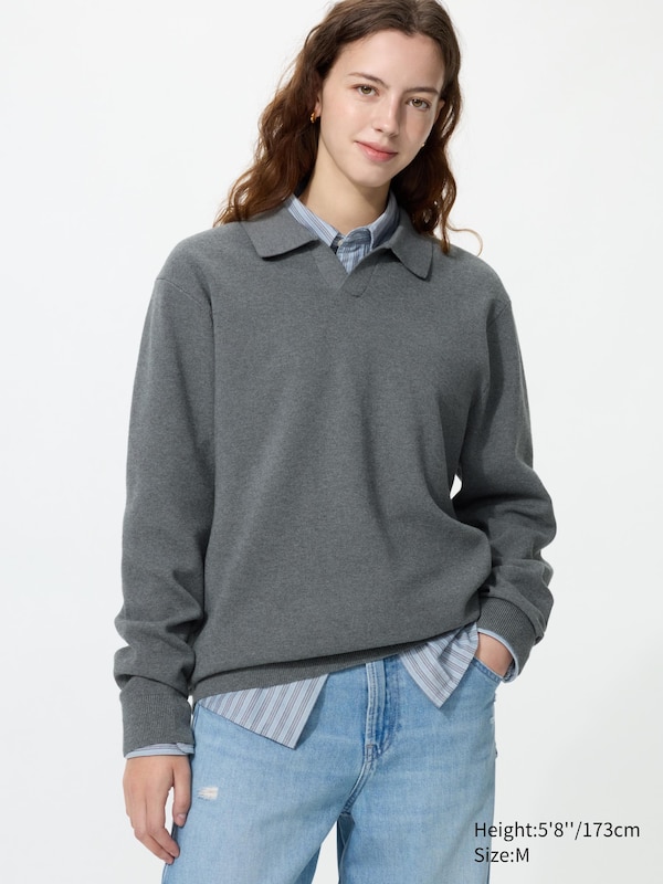 Washable Milano Ribbed Skipper Polo Jumper