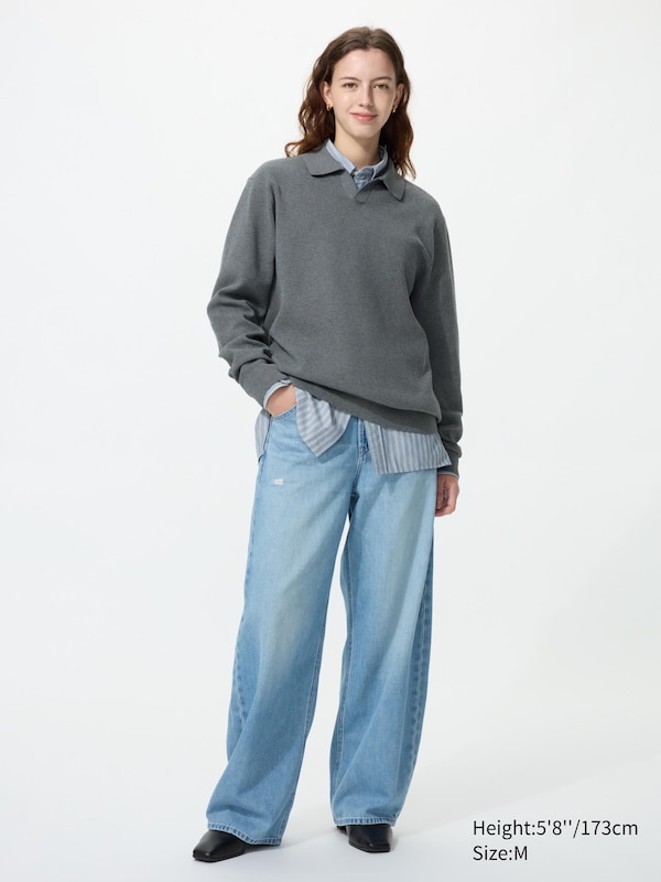 Washable Milano Ribbed Skipper Polo Jumper