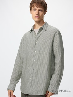 100% Premium Linen Shirt (Striped)
