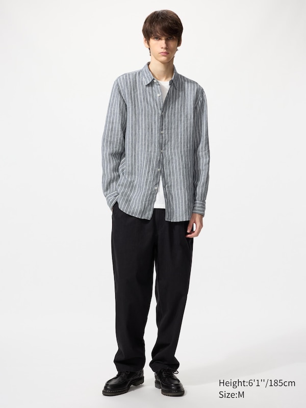 100% Premium Linen Shirt (Striped)