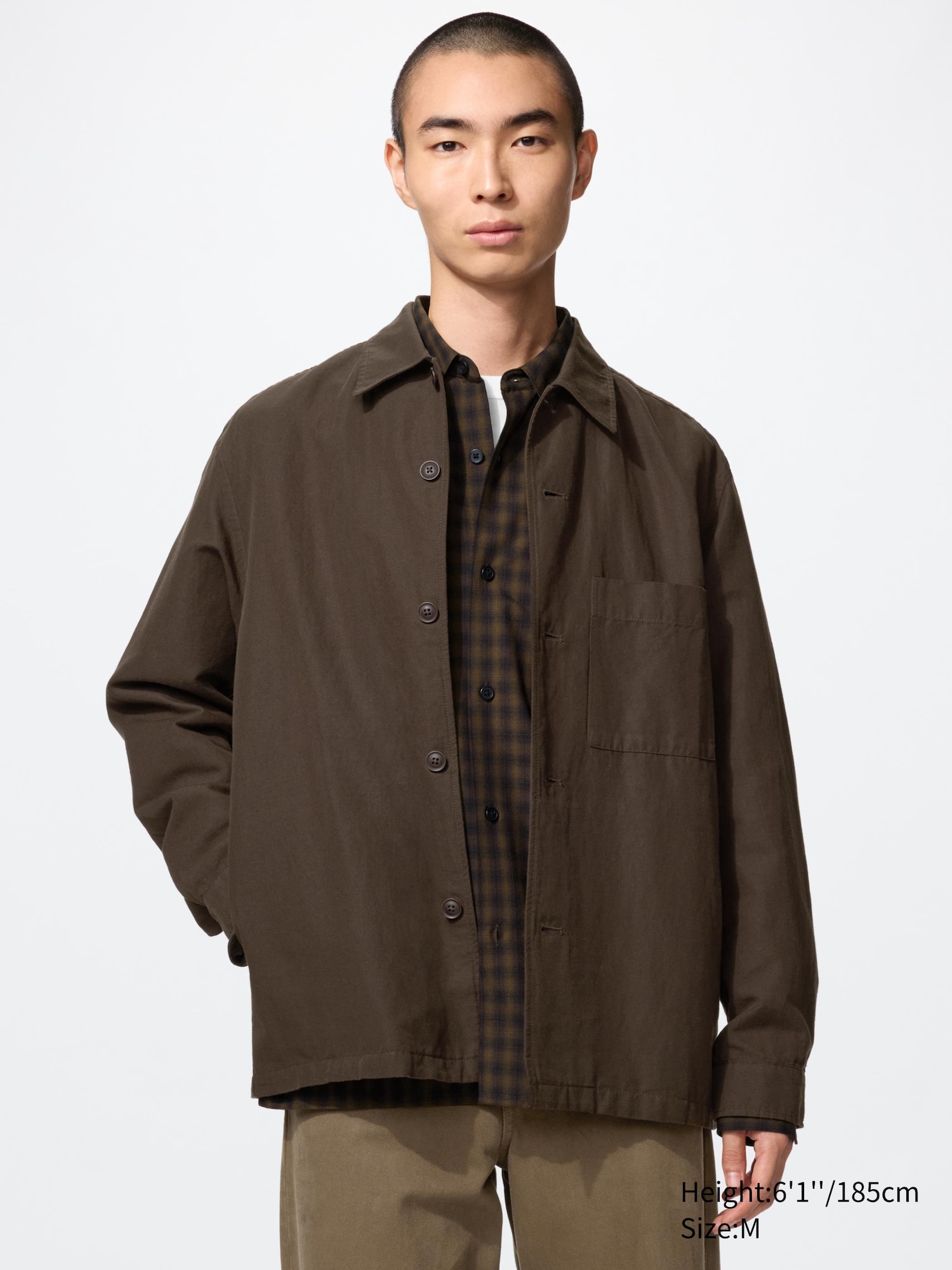 Cotton Linen Blend Shirt Jacket