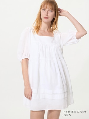 Cotton Dobby Mini Dress (Short Sleeve)
