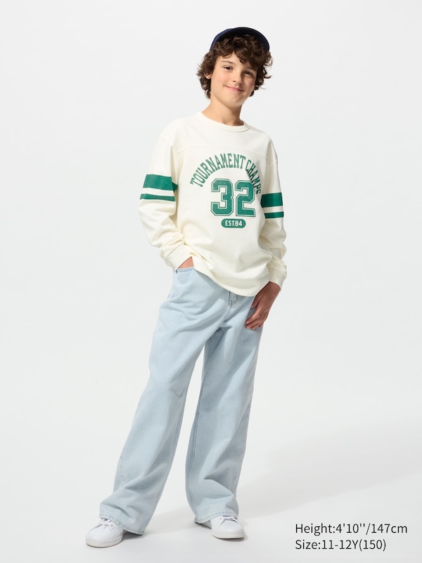 AIRism Cotton Crew Neck T-Shirt (Long Sleeve, Graphic)