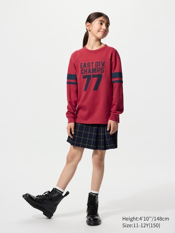 AIRism Cotton Crew Neck T-Shirt (Long Sleeve, Graphic)