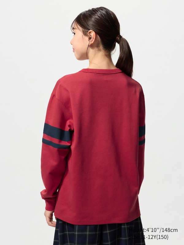AIRism Cotton Crew Neck T-Shirt (Long Sleeve, Graphic)