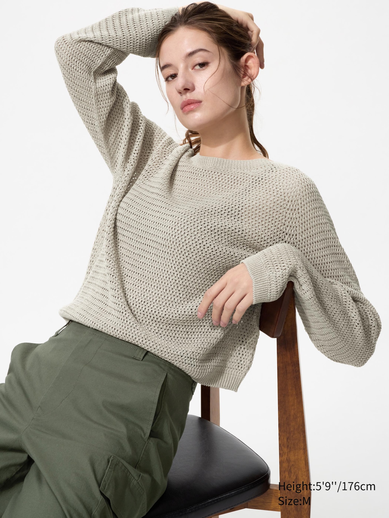 3D Knit Seamless Mesh Crew Neck Jumper