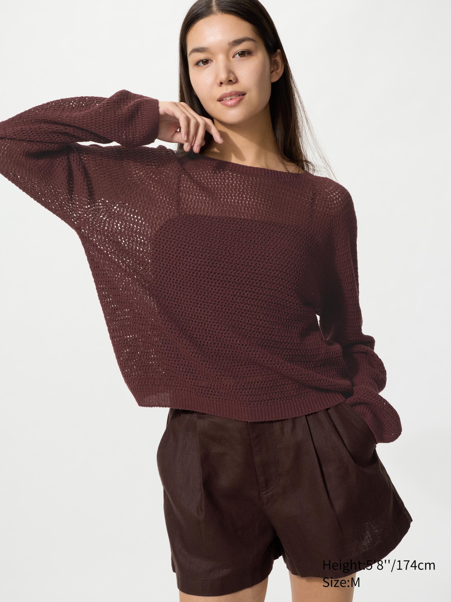 3D Knit Seamless Mesh Crew Neck Jumper