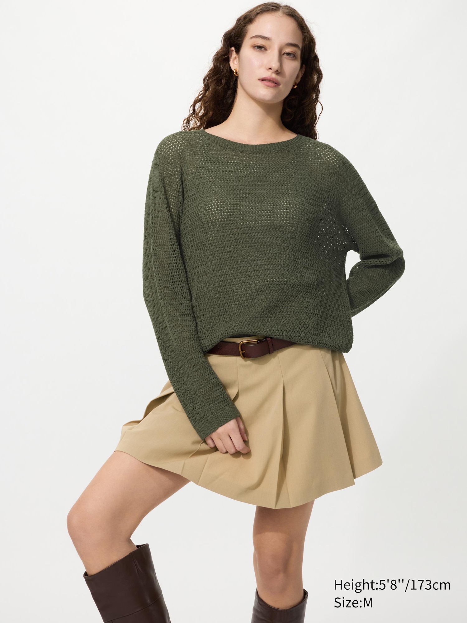 3D Knit Seamless Mesh Crew Neck Jumper