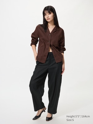 Linen Cotton Tapered Trousers