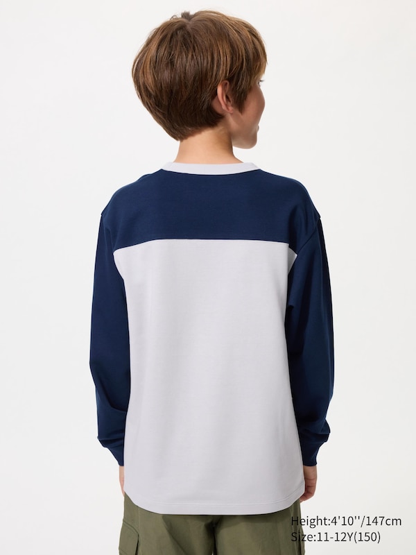 AIRism Cotton Crew Neck T-Shirt (Graphic, Long Sleeve)