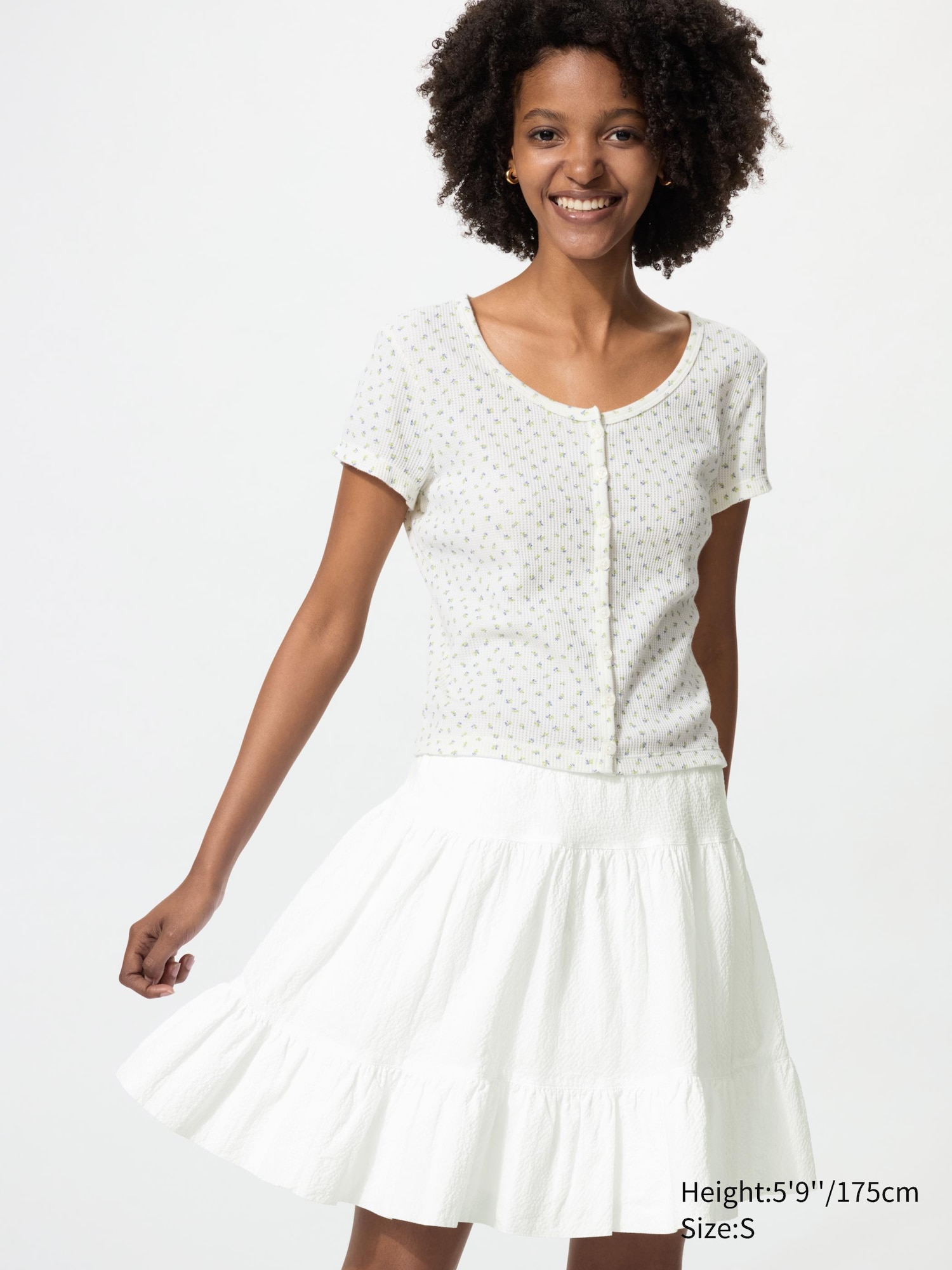 Waffle Mini T-Shirt (Patterned, Deep Neck)