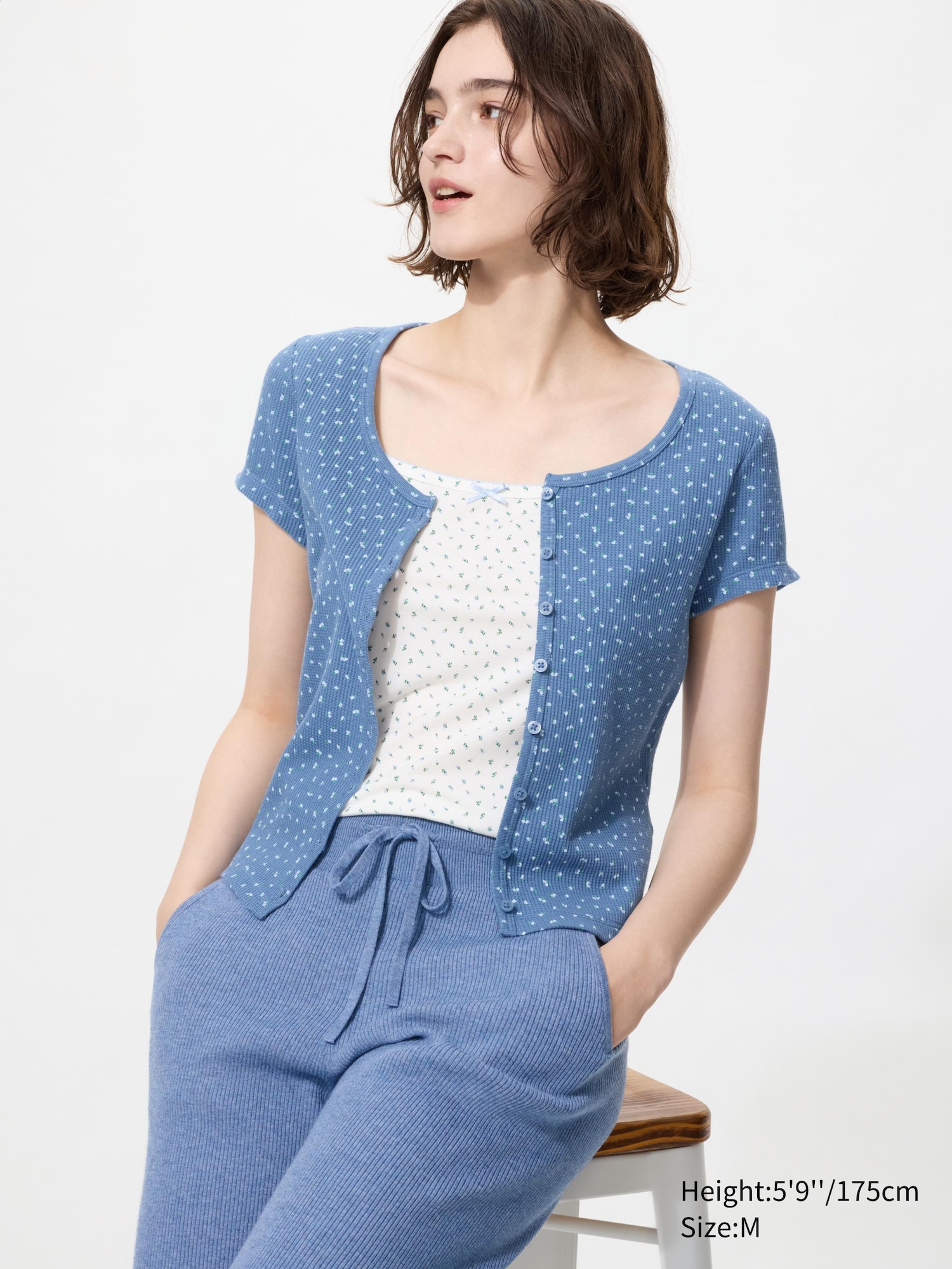 Waffle Mini T-Shirt (Patterned, Deep Neck)