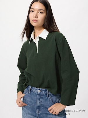 Washed Cotton Polo Shirt (Long Sleeve)