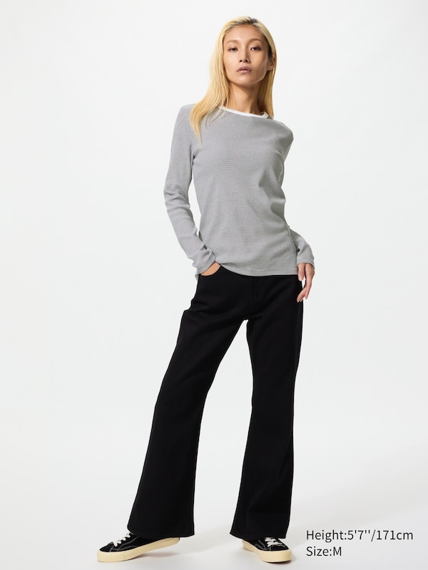 Soft Ribbed T-Shirt (Long Sleeve, Striped)