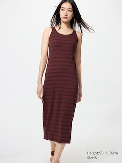 Ribbed Bra Dress (Sleeveless, Striped)