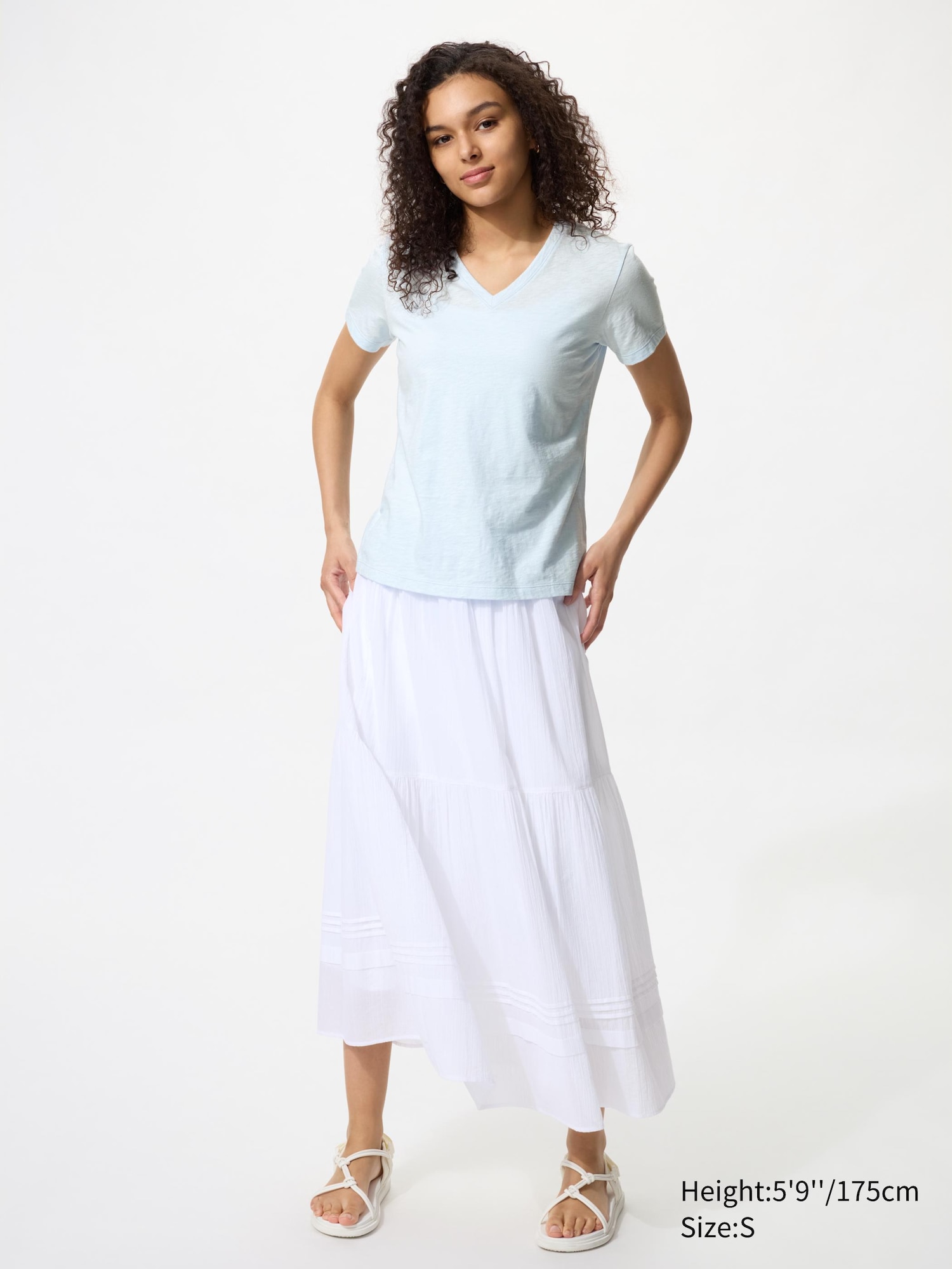 Slub Jersey V Neck T-Shirt