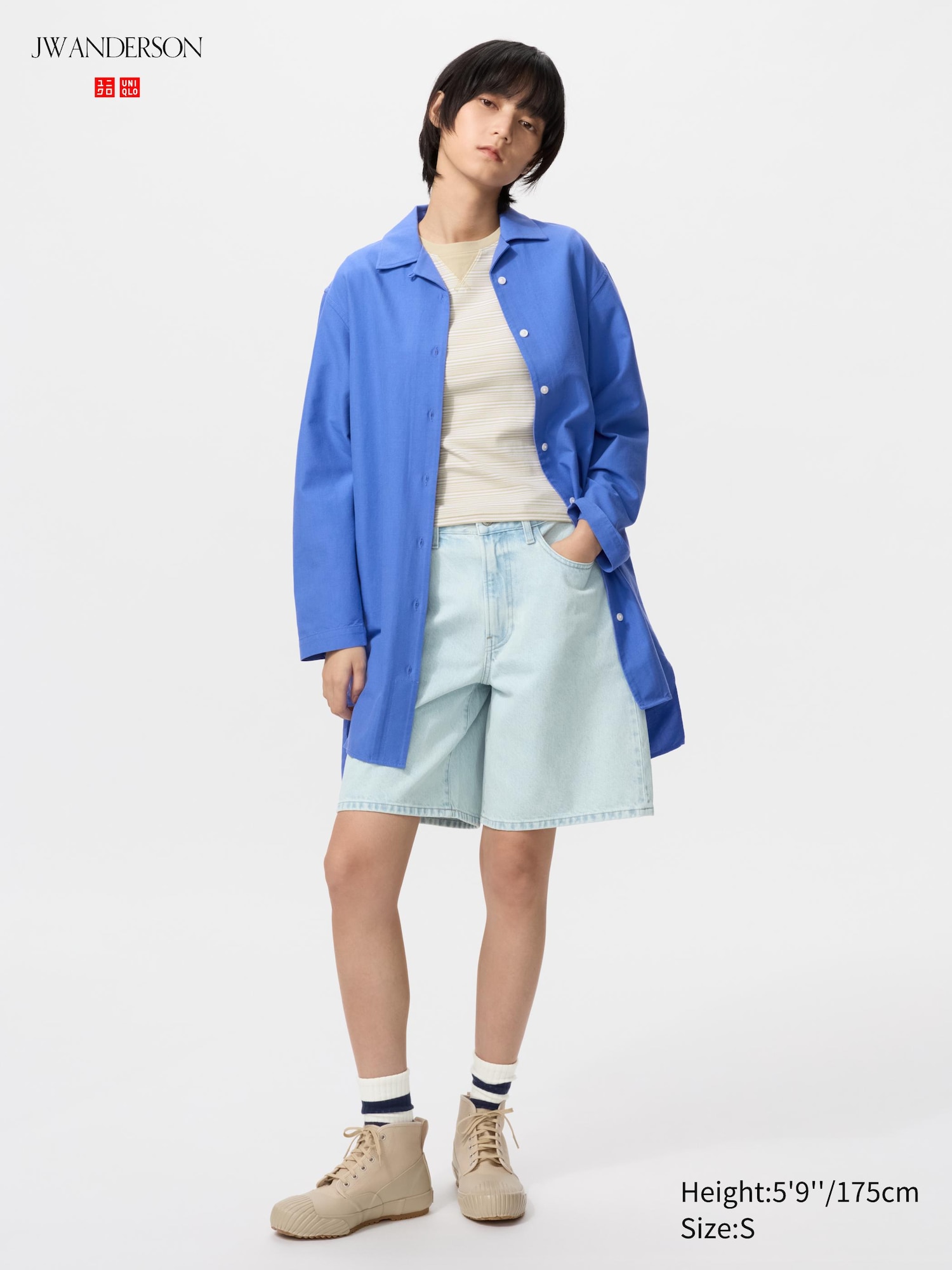 Open Collar Oxford Shirt Dress