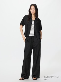 Linen Blend Easy Trousers (Longer)