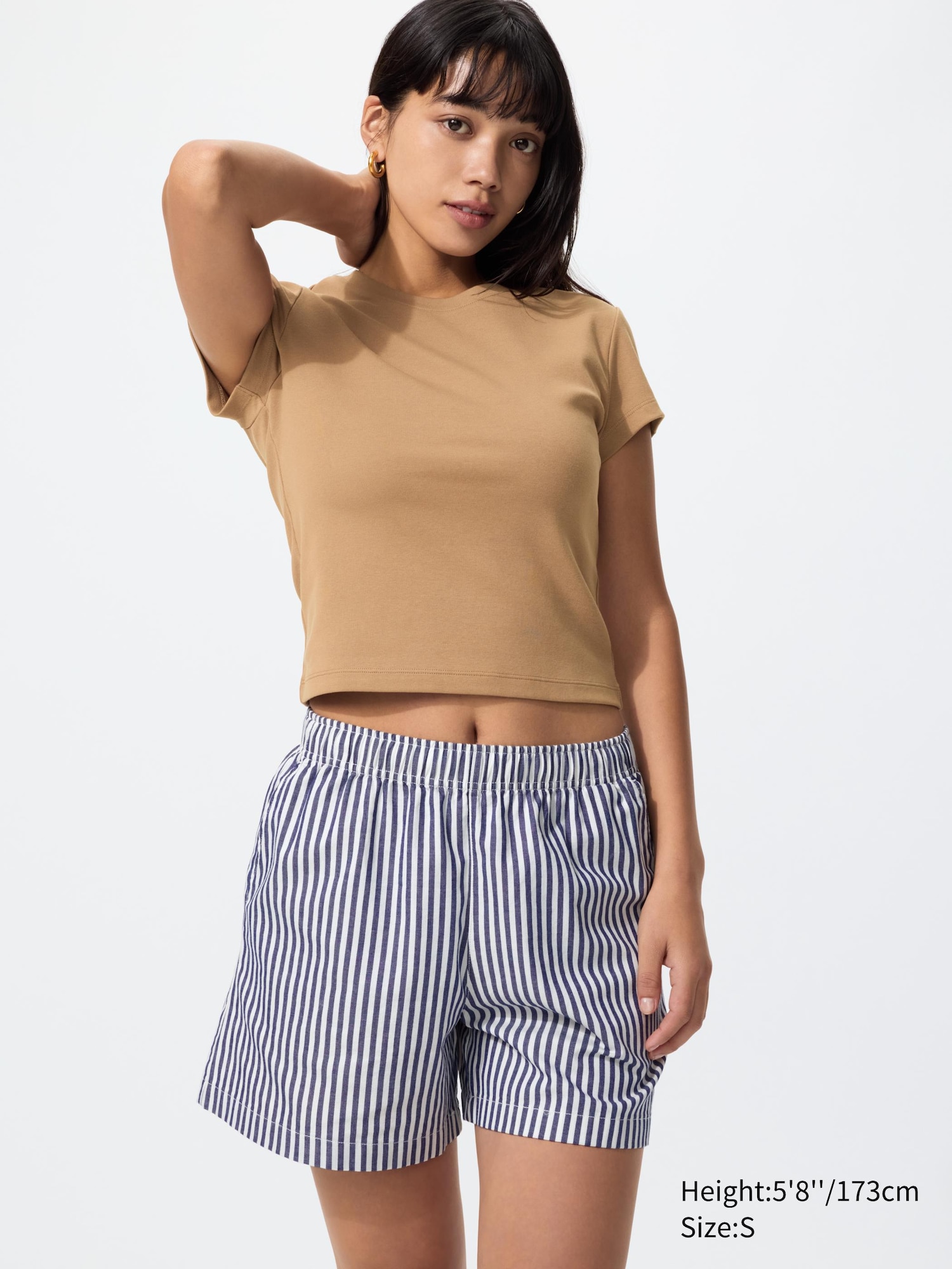 Women's Cotton Easy Shorts (Striped) | UNIQLO UK