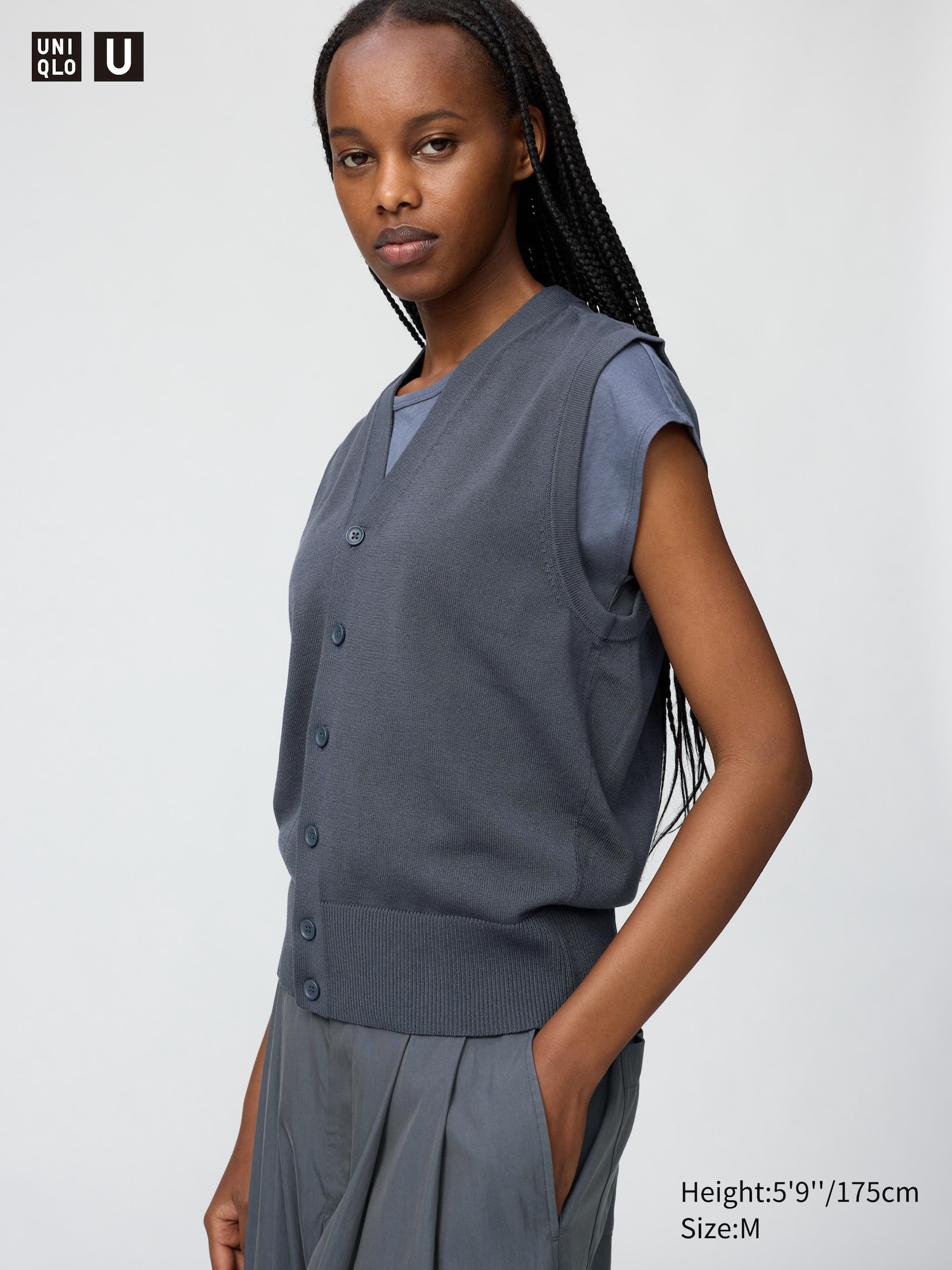 Washable Button-Down Knit Vest