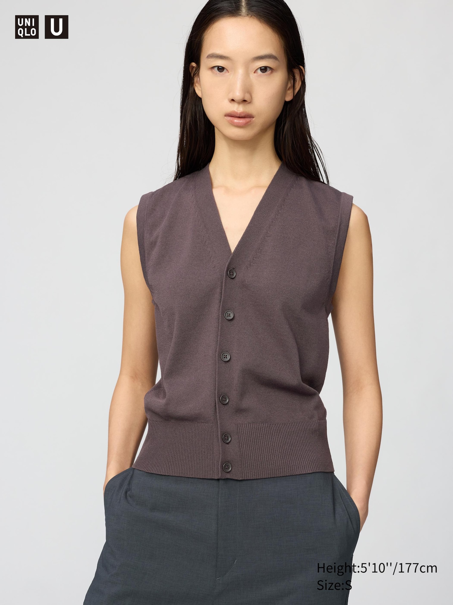 Washable Button-Down Knit Vest