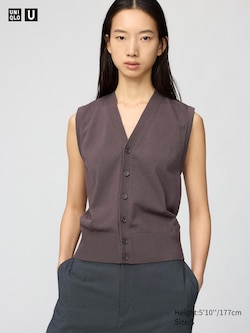 Washable Button-Down Knit Vest