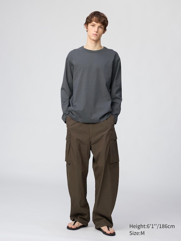 Washed Heavy Jersey Crew Neck T-Shirt (Long Sleeve)