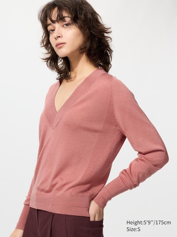 Merino Silk V Neck Jumper