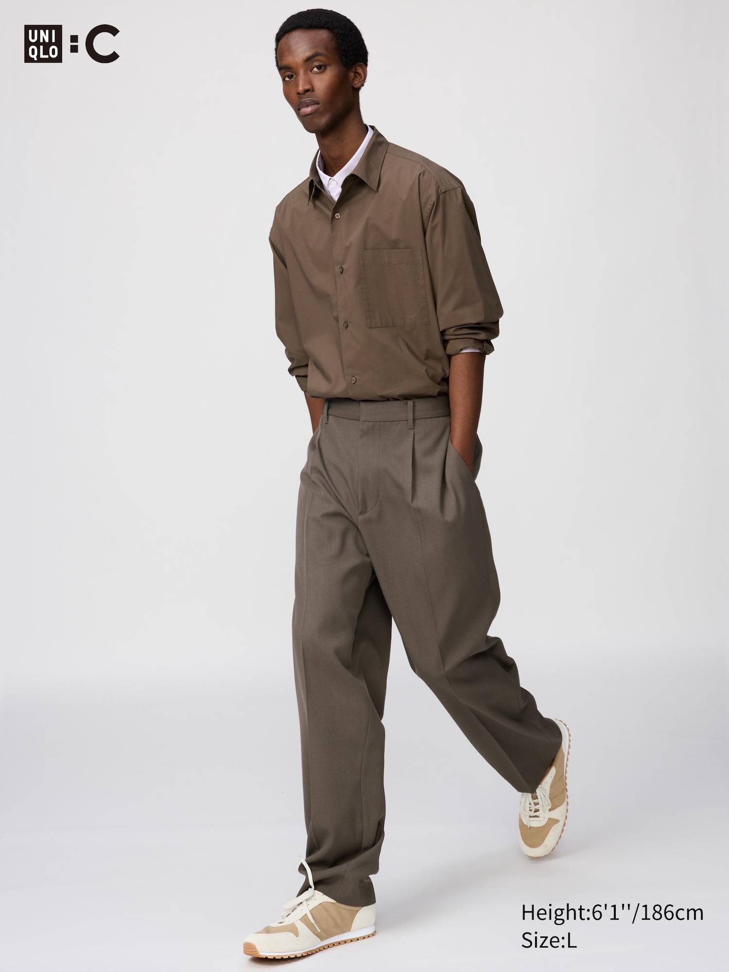 Unisex Pleated Wide Tapered Trousers | UNIQLO UK